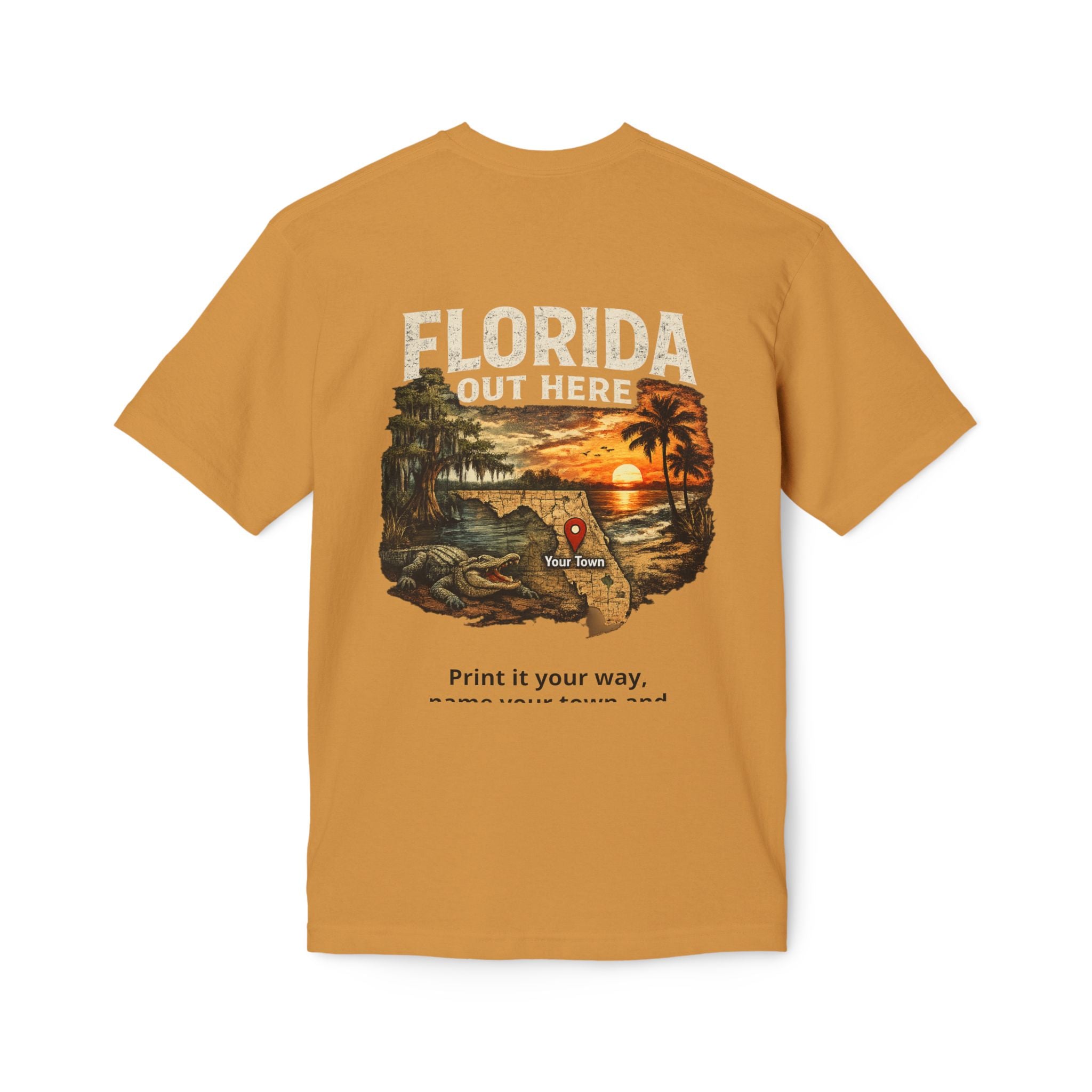 Florida Out Here Customized T-Shirt — "Florida Out Here" Vintage Beach Tee