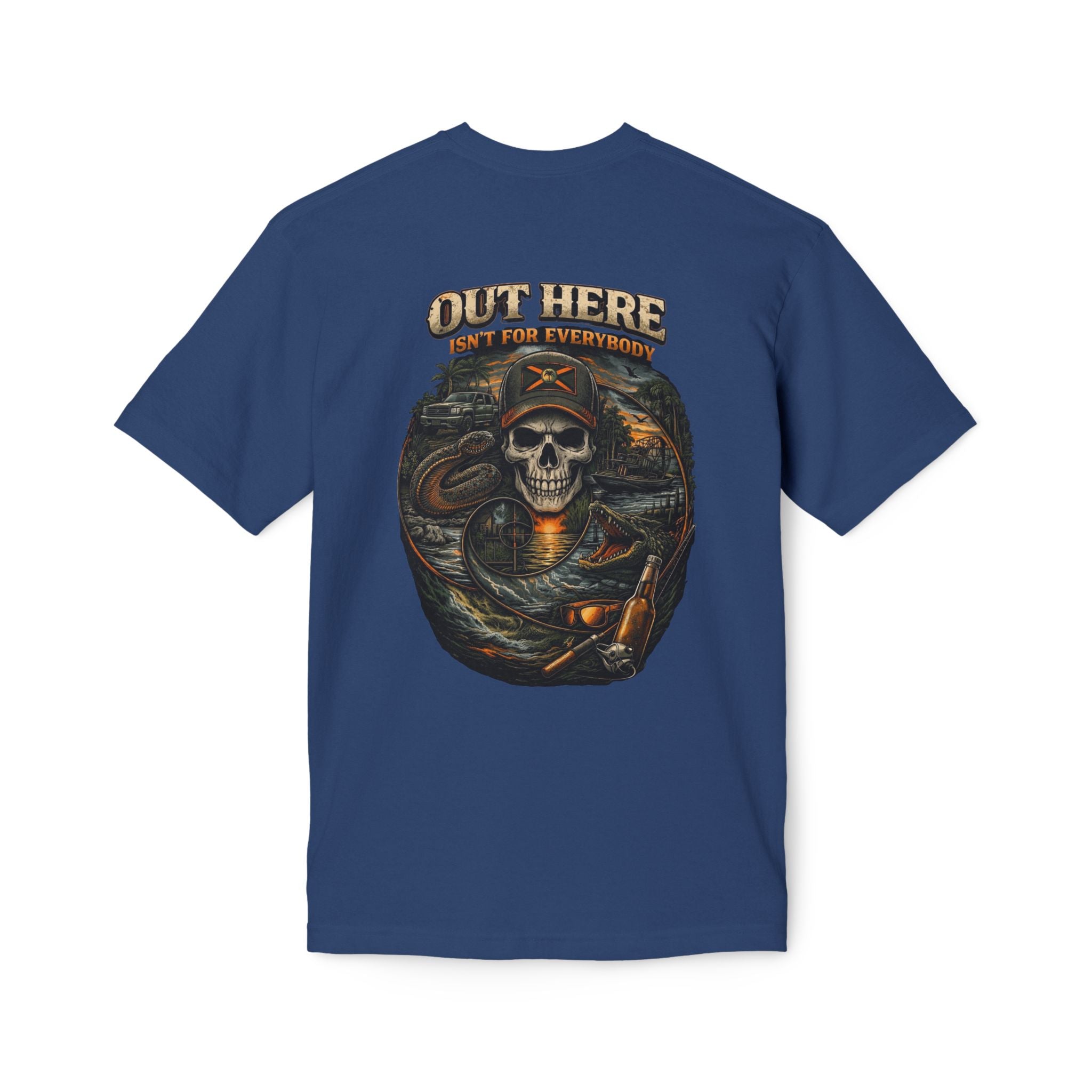 Backroads & Backwater Skull T-Shirt — Concert, Fishing & Hunting Vibe