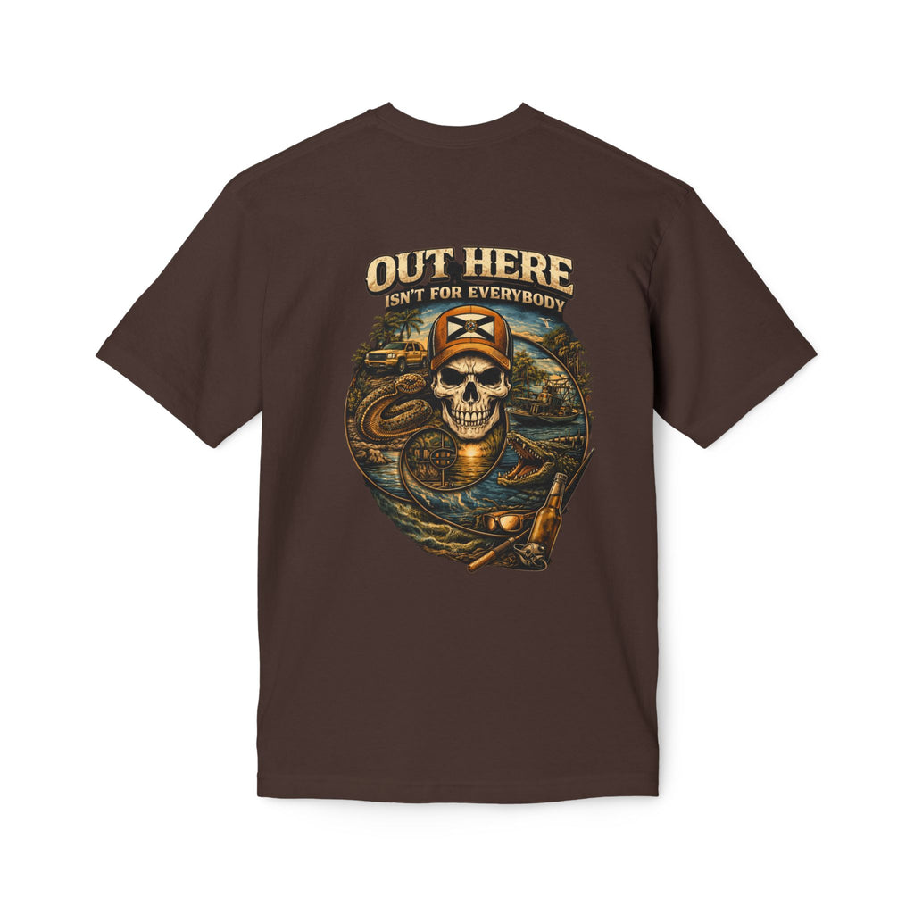 Backroads & Backwater  w/ blue wtr Skull T-Shirt — Concert, Fishing & Hunting Vibe