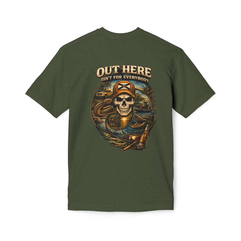 Backroads & Backwater  w/ blue wtr Skull T-Shirt — Concert, Fishing & Hunting Vibe