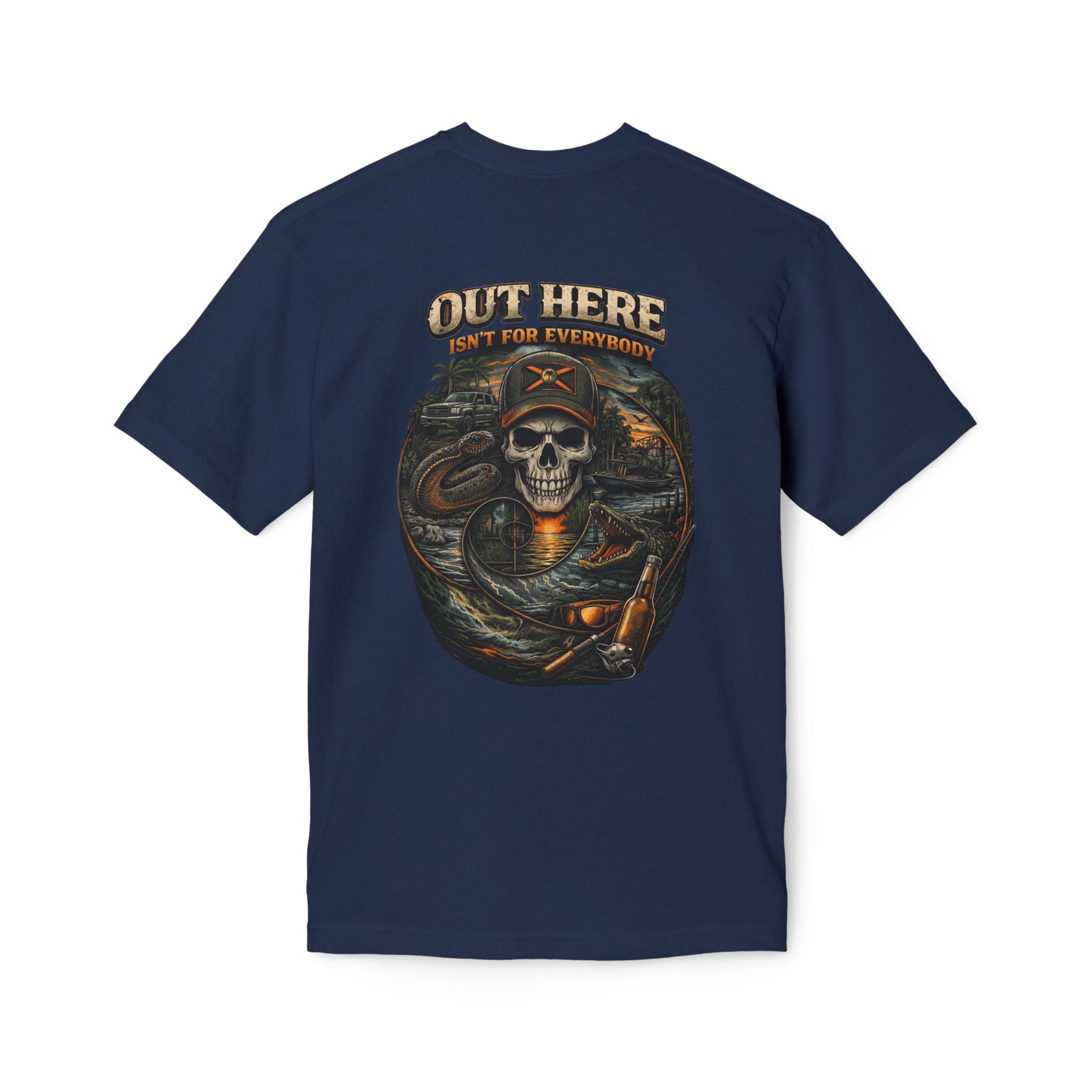 Backroads & Backwater Skull T-Shirt — Concert, Fishing & Hunting Vibe